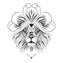 Lion wearing cuban link tattoo design idea