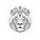 Lion wearing cuban link tattoo design idea