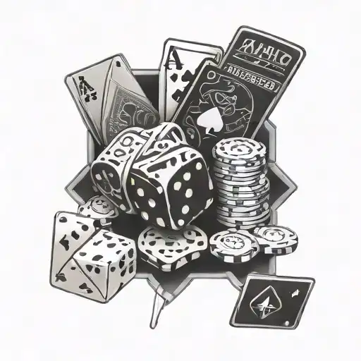 Gambling, Poker, Sportsbetting, Win, Lose, Risk, Reward tattoo design idea
