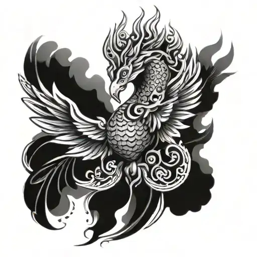 phoenix,  gayathri manthra and tribal arm band tattoo tattoo design idea