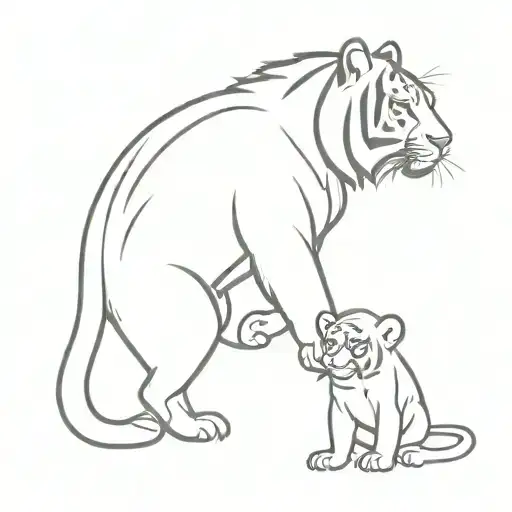 tiger and monkey  tattoo design idea