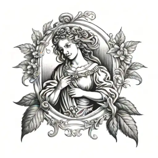 renaissance style artwork tattoo design idea