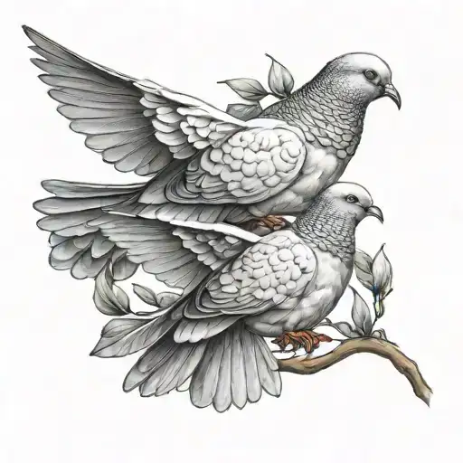 three doves  tattoo design idea