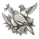 three doves  tattoo design idea