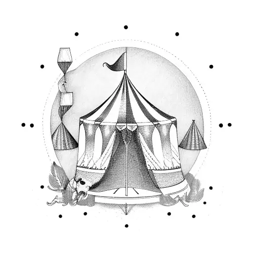 Circus tent tattoo design idea