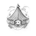 Circus tent tattoo design idea