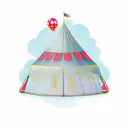 Circus tent tattoo design idea