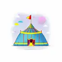 Circus tent tattoo design idea