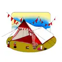 Circus tent tattoo design idea