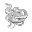 The snake protects the jasmine flower tattoo design idea