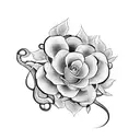 Snake with jasmine flower tattoo design idea