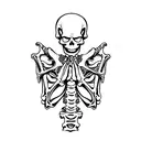 skeleton hands praying with text that says "heads down pray for me" tattoo design idea
