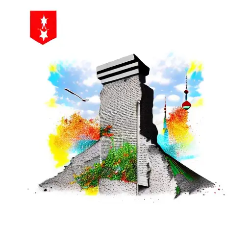 the Berlin Wall falling down tattoo design idea