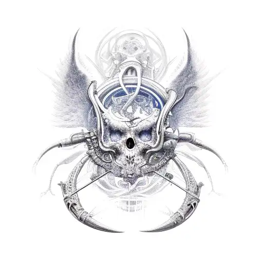 futuristic scythe tattoo design idea