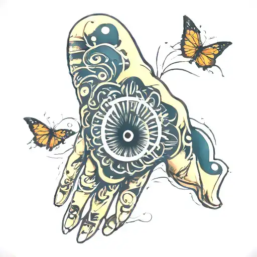 thumb print tattoo design idea