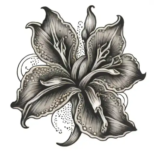 A stylized organ donor symbol intertwined with a life line, incorporating elements of gladiolus flowers tattoo design idea