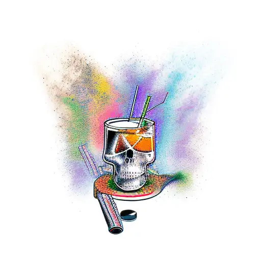 Molotov cocktail tattoo design idea