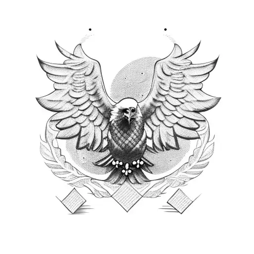 Eagle wearing a laurel wreath tattoo design idea