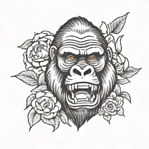 gorilla japanese tattoo design idea