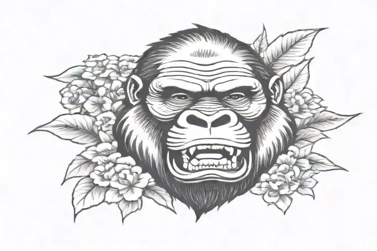 gorilla japanese tattoo design idea