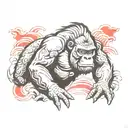 gorilla japanese waves tattoo design idea