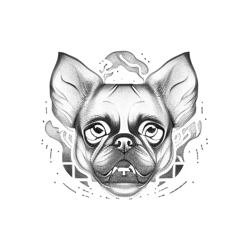 dog fu tattoo design idea