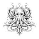 wicked evil octopus  tattoo design idea