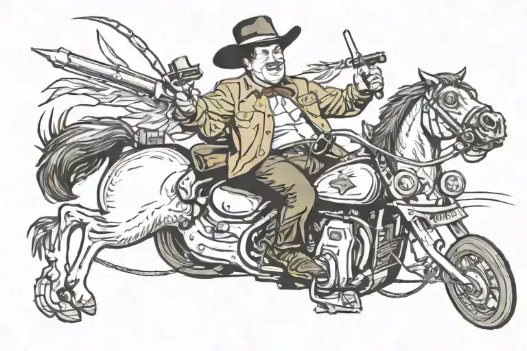 norm Peterson form cheers riding a missle like a cowboy tattoo design idea