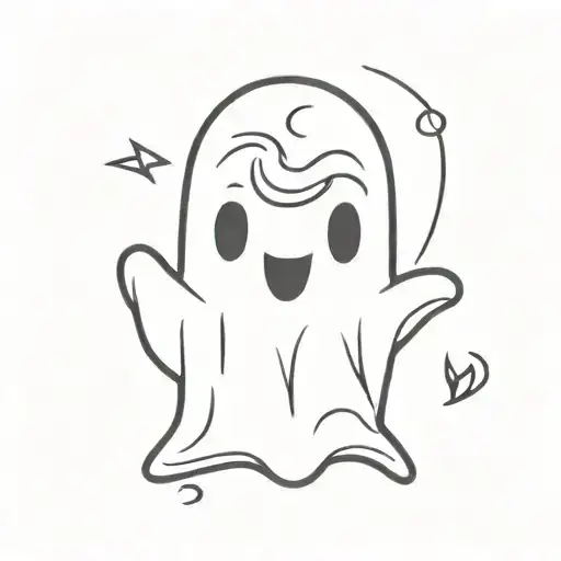 cute ghost tattoo design idea