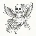 cute ghost tattoo design idea