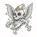 cute ghost tattoo design idea