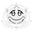 smiley face sad eyes tattoo design idea