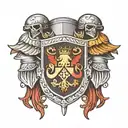 medival armor shoulder with a croatian coat of arms tattoo design idea