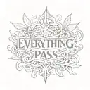 the inscription "everything will pass" in Russian tattoo design idea