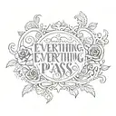 the inscription "everything will pass" in Russian tattoo design idea