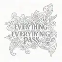 the inscription "everything will pass" in Russian tattoo design idea
