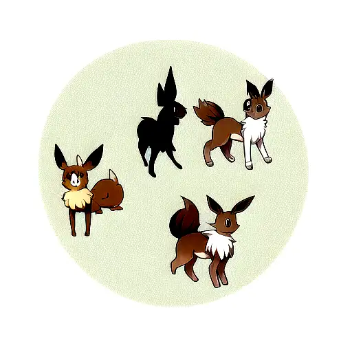 Eevee and All evolutions tattoo design idea