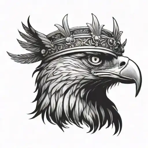 an eagle wearing an egyptian crown  tattoo design idea