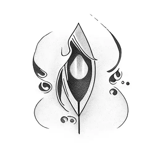 dagger with tear drop tattoo design idea