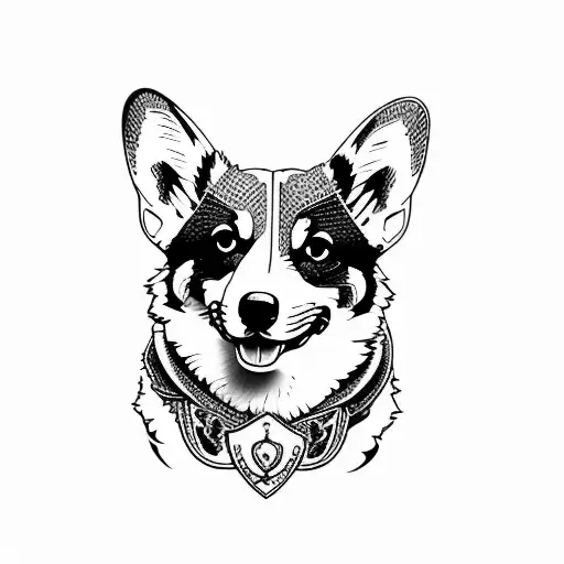 pembroke welsh corgi tattoo design idea