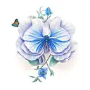 photographer, book lover, mom, blue orchid, butterfly  tattoo design idea