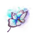 photographer, book lover, mom, blue orchid, butterfly  tattoo design idea