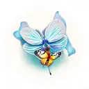 photographer, book lover, mom, blue orchid, butterfly  tattoo design idea