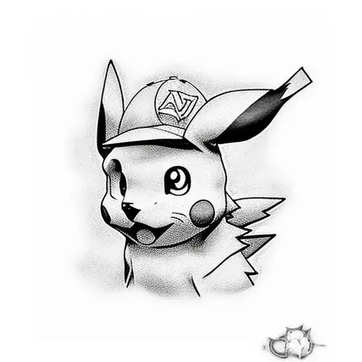 ash catchem and pikachu tattoo design idea