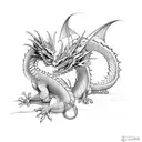 good dragon and an evil dragon fighting tattoo design idea