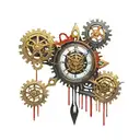 Black Gold, and Blood Red Melting Clock and gears. All Seeing Eye bleeding. knives crystals and gemstones. The Void tattoo design idea