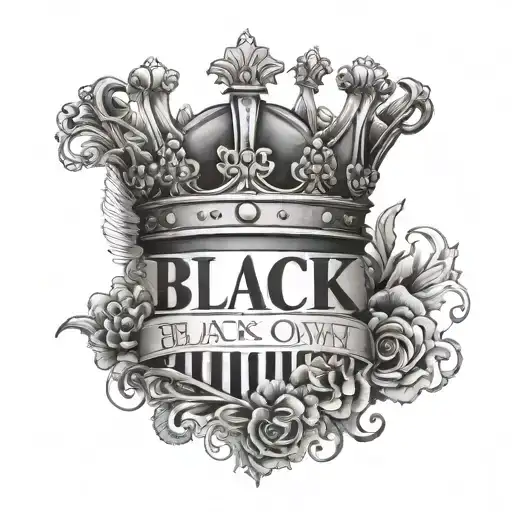a barcodewith the word black own with queen crown with 01 04 2020 tattoo design idea