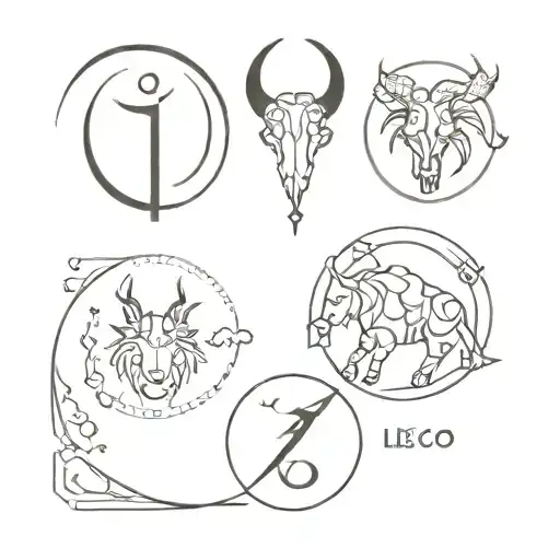 combined Capricorn, Scorpio And Leo Zodiac tattoo design idea