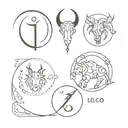 combined Capricorn, Scorpio And Leo Zodiac tattoo design idea