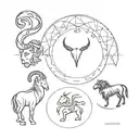 combined Capricorn, Scorpio And Leo Zodiac tattoo design idea